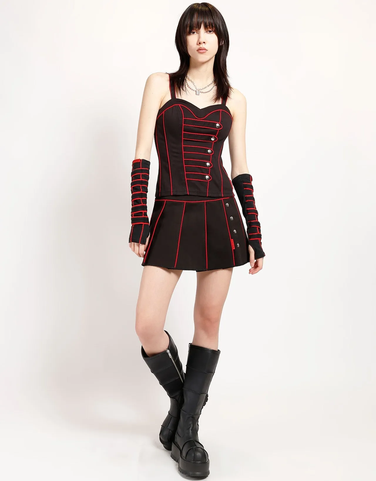 Freedom Move ThermalRegulatingLining BAND PLEATED SKIRT RED