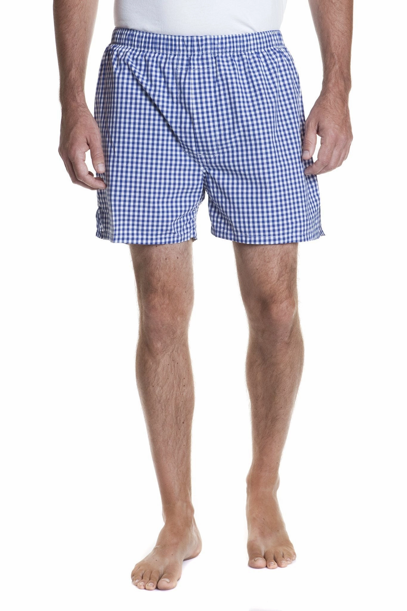 Barefoot Boxer Royal Blue Wide Gingham Organic Cotton