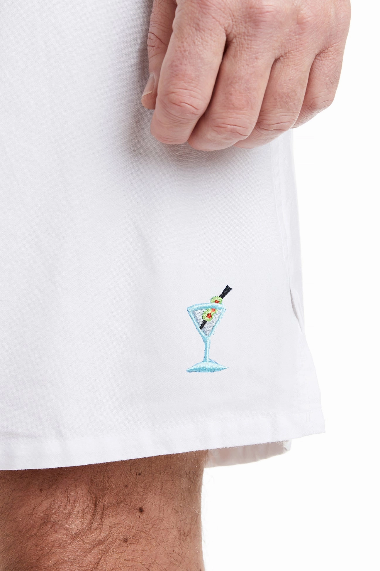 Barefoot Boxer White Oxford with Single Martini Flexible Wear tech fabric