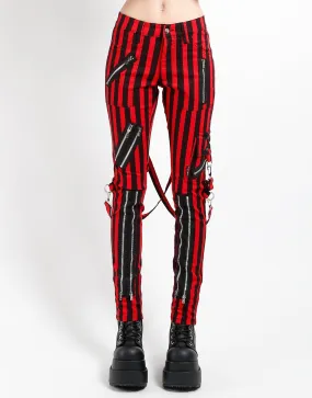 Stretch Support Fit Stretch Comfort CLASSIC SLIM LEG BONDAGE PANT MEDIUM BLK RED STRIPE