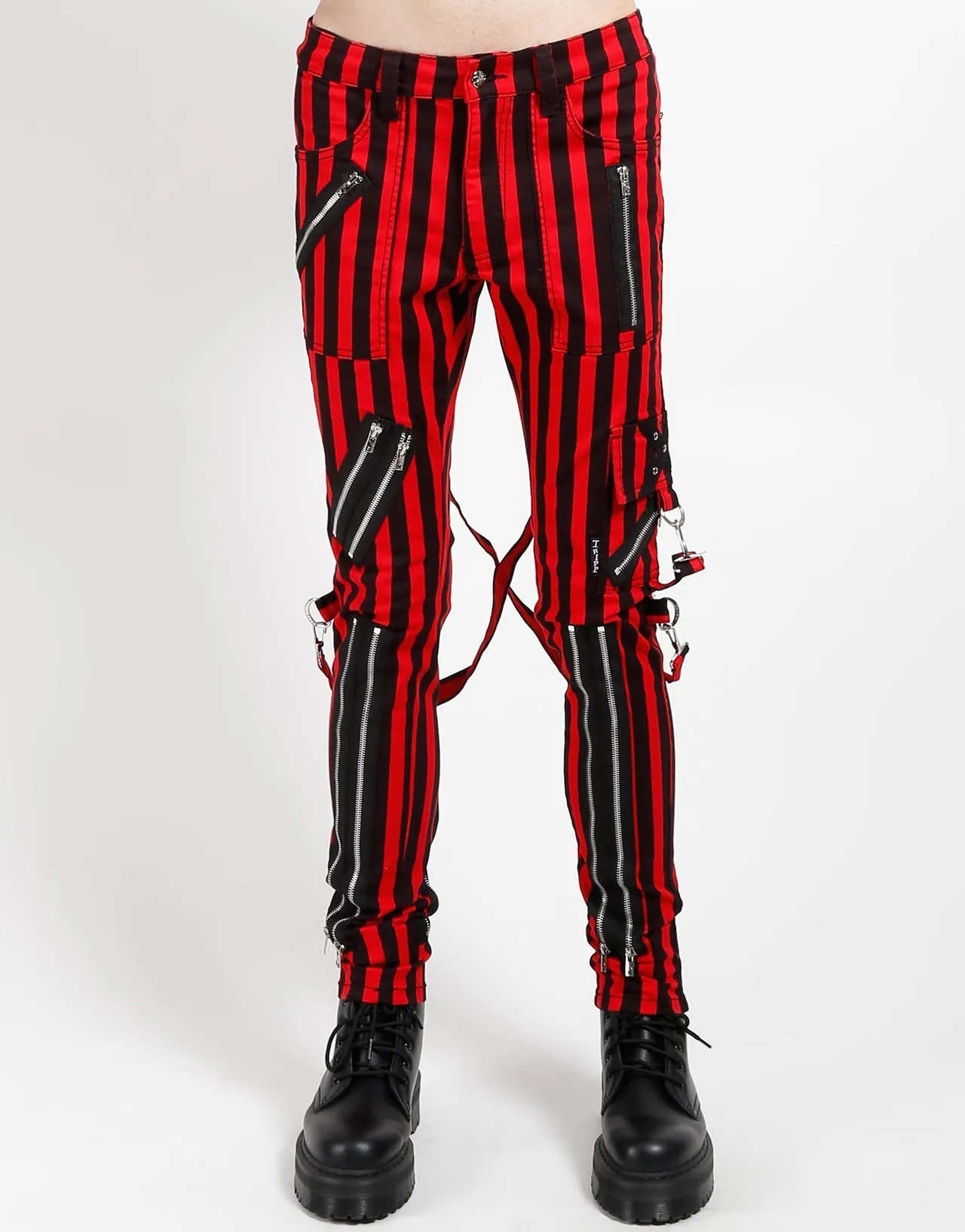 Chill Fit CLASSIC SLIM LEG BONDAGE PANT MEDIUM BLK RED STRIPE