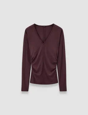 Modern Trend Wool Jersey V Neck Top