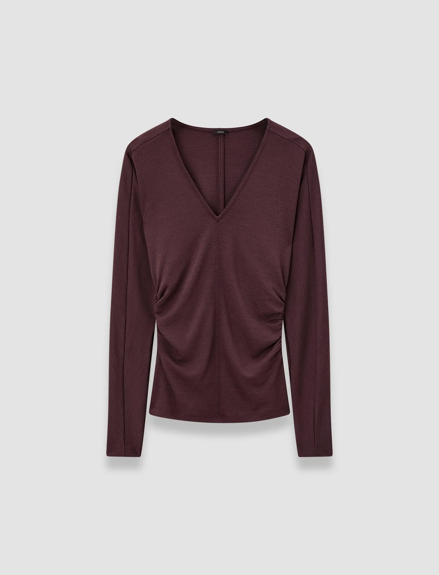 Modern Trend Wool Jersey V Neck Top