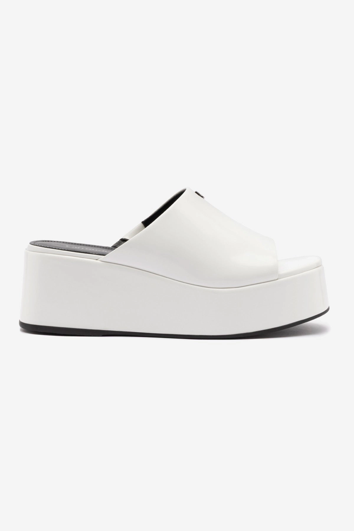 Forest Mood Ergonomic Footbed Charli Box Mule In White Leather