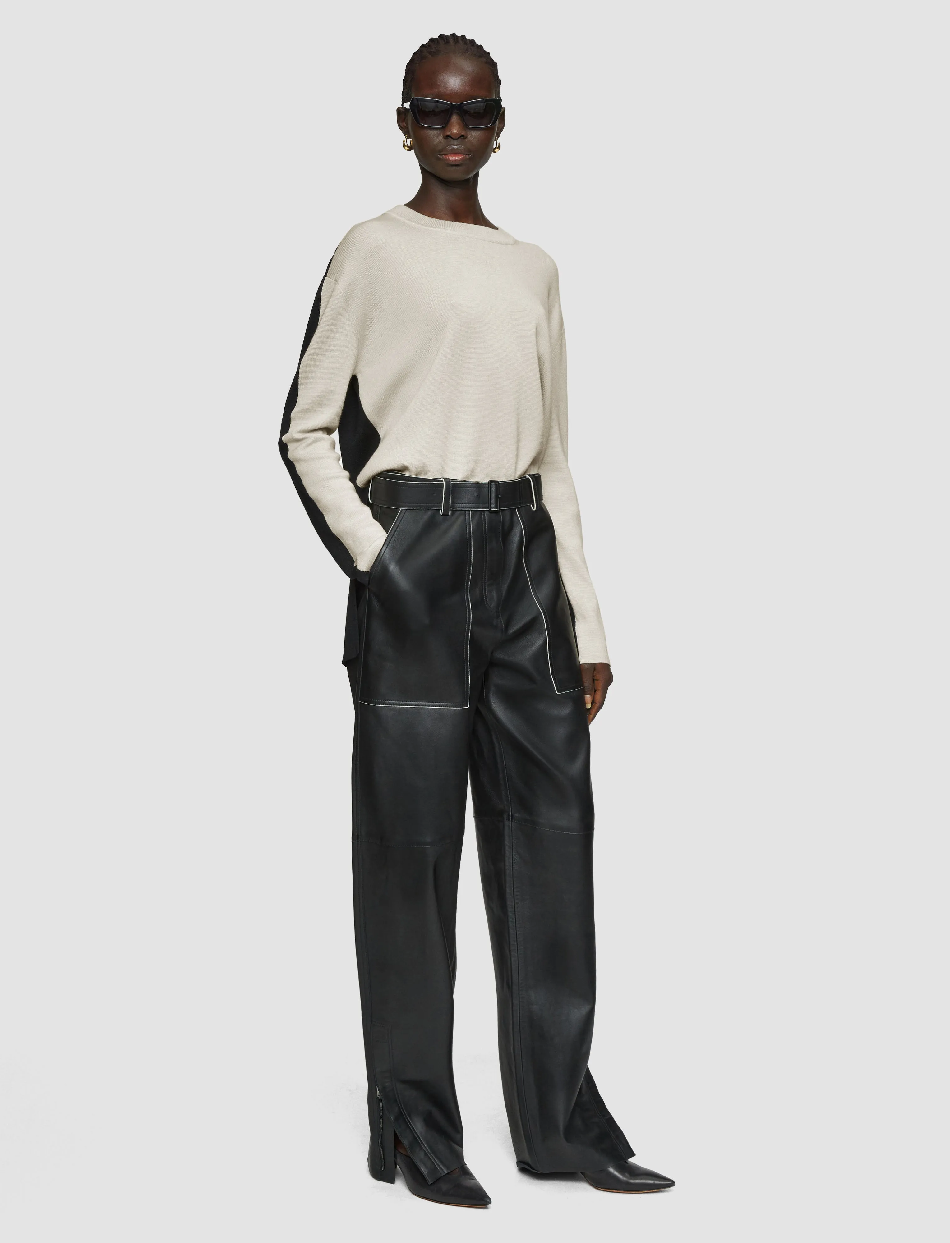 NonIrritating Seams Interlock Knit Structure Bi-Colour Knit Jumper