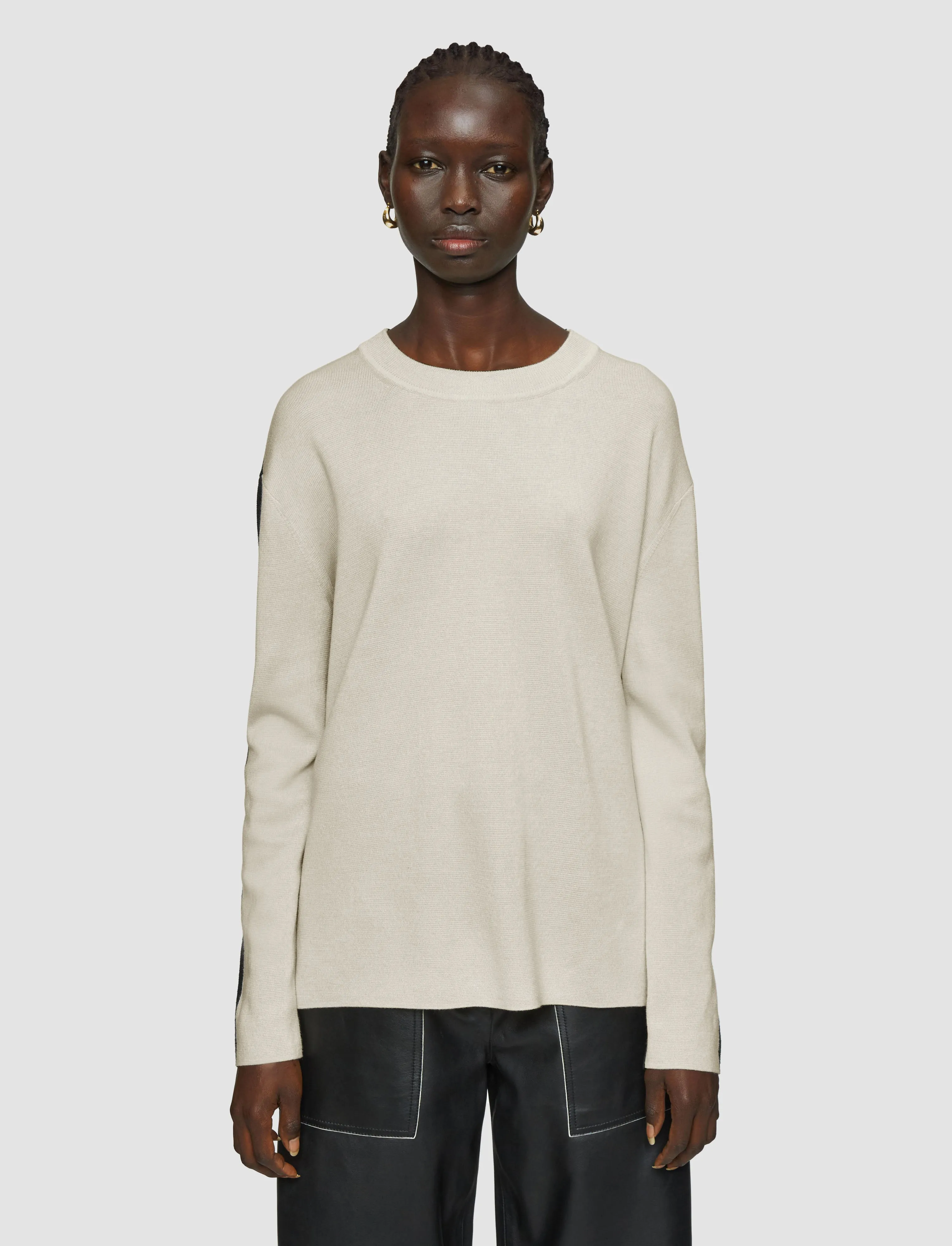 Bi-Colour Knit Jumper Neutral Fit