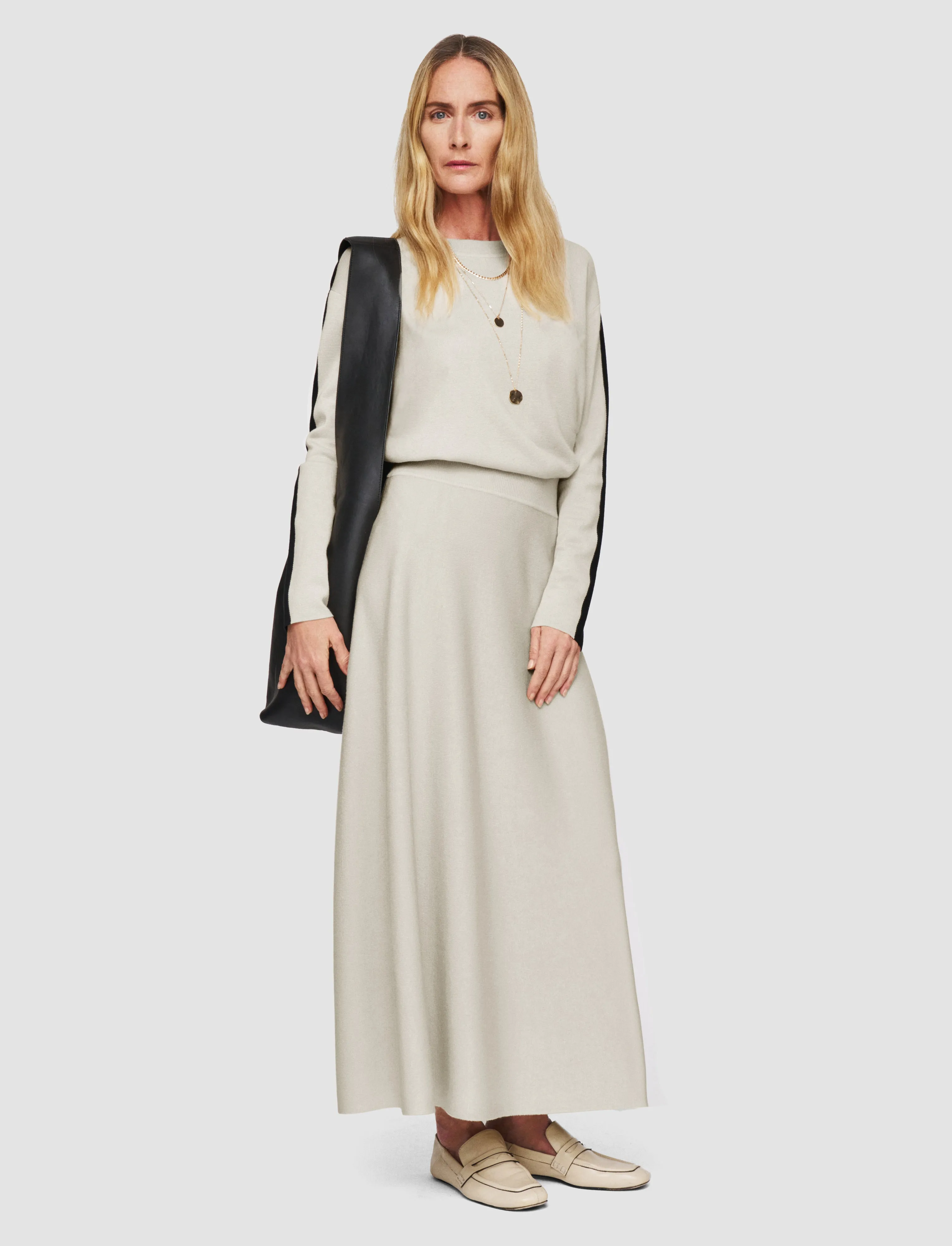 Multi Look Reinforced Neckline Bi-Colour Knit Skirt