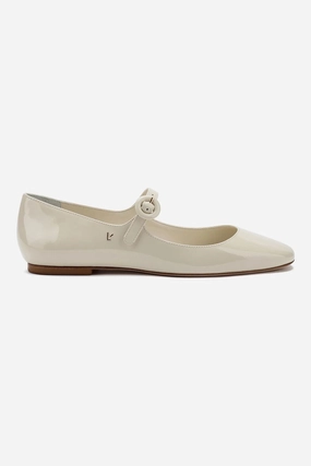 Blair Ballet Flat In Ivory Patent Leather Rock Guard Travel Light