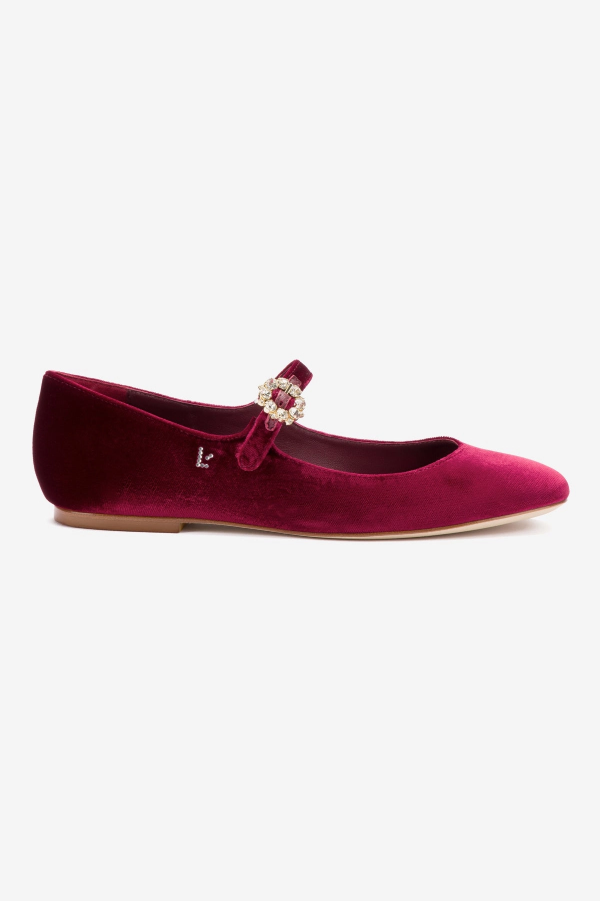 Low Arch Shine Bright Blair Ballet Flat In Wine Velvet