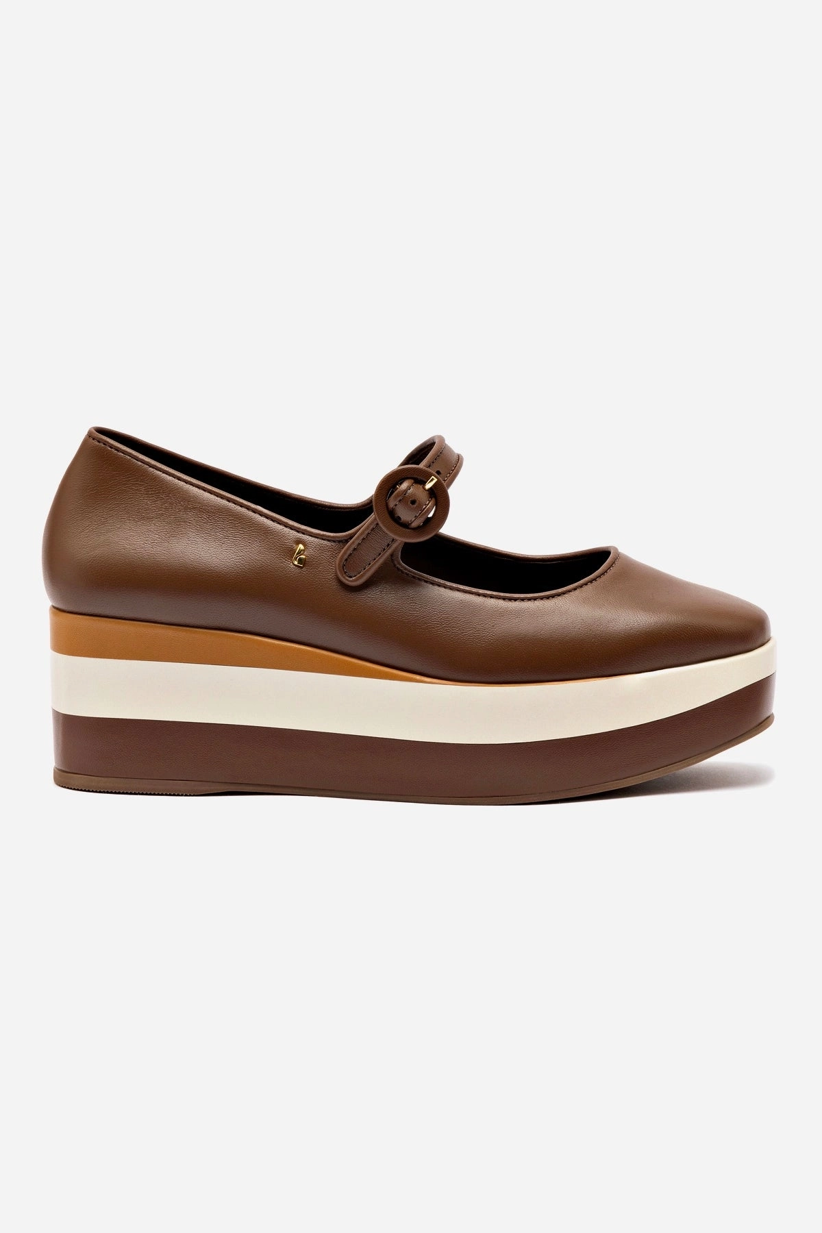 Blair Flatform In Burnt Umber, Biscuit and Ivory Leather Future Walk