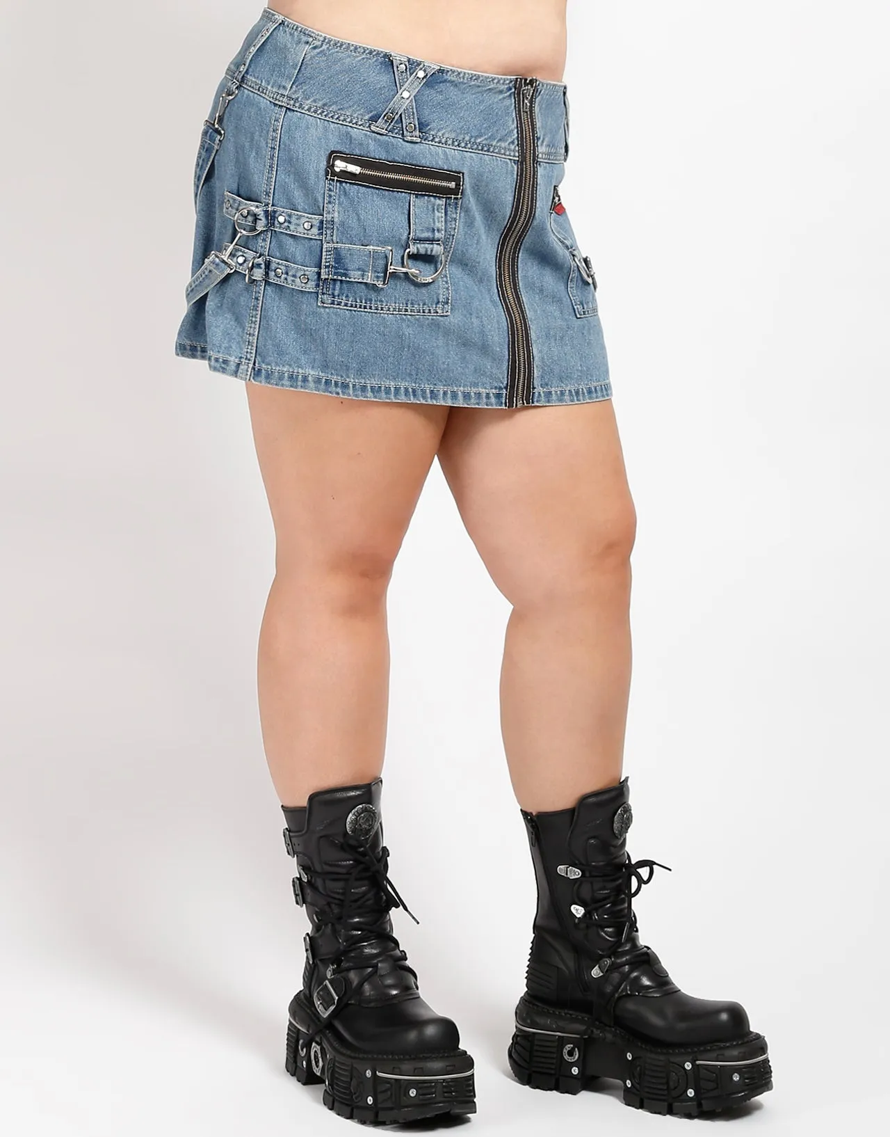 CURVE MEGA RING SKIRT LIGHT INDIGO DENIM Full Comfort