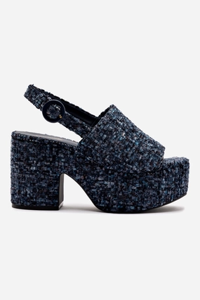 Cushioned Insole Miso Platform Sandal In Midnight Velvet