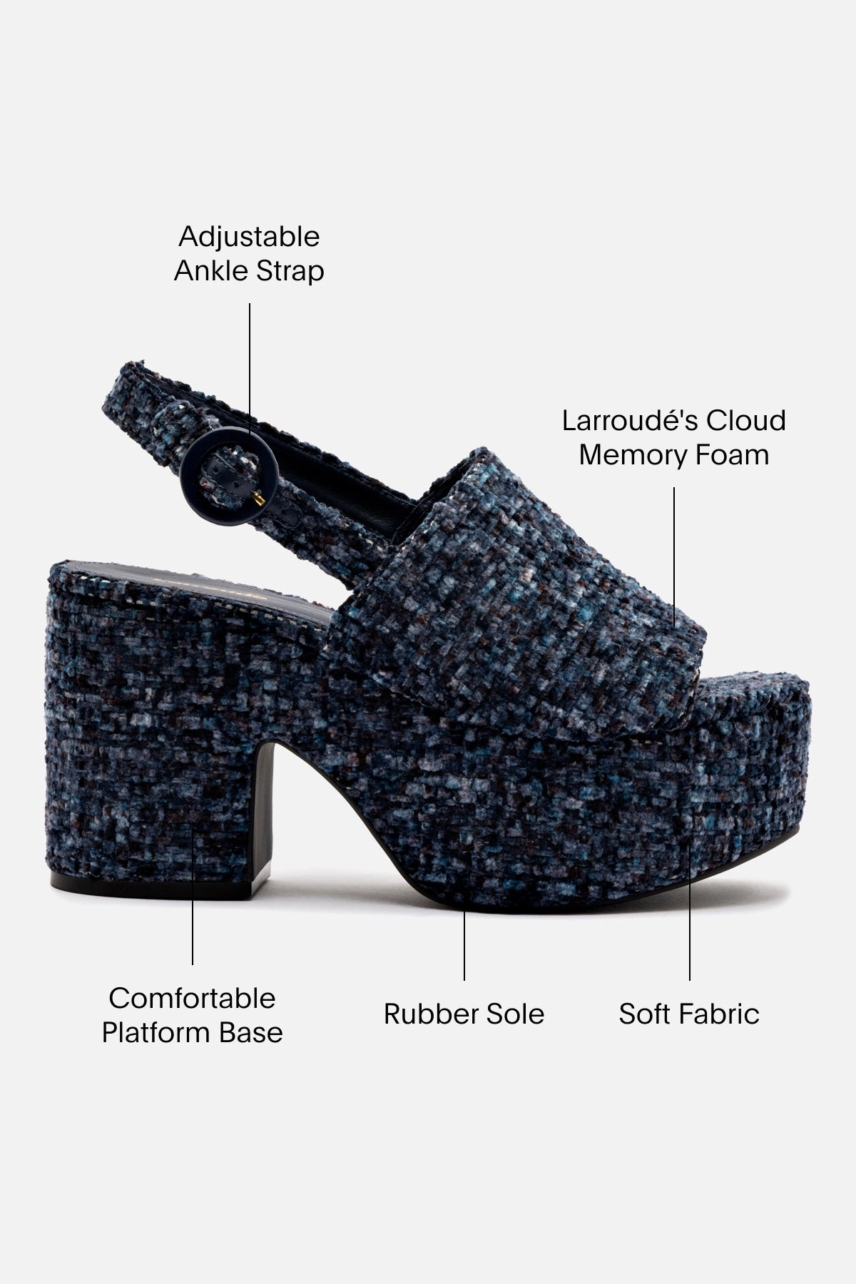 Miso Platform Sandal In Midnight Velvet Teen Fun