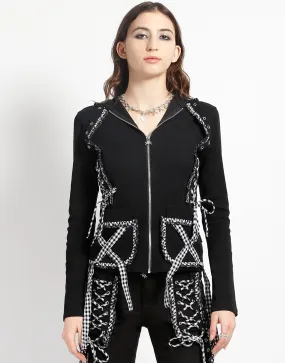 Cozy Knit BO PEEP HOODY WHITE