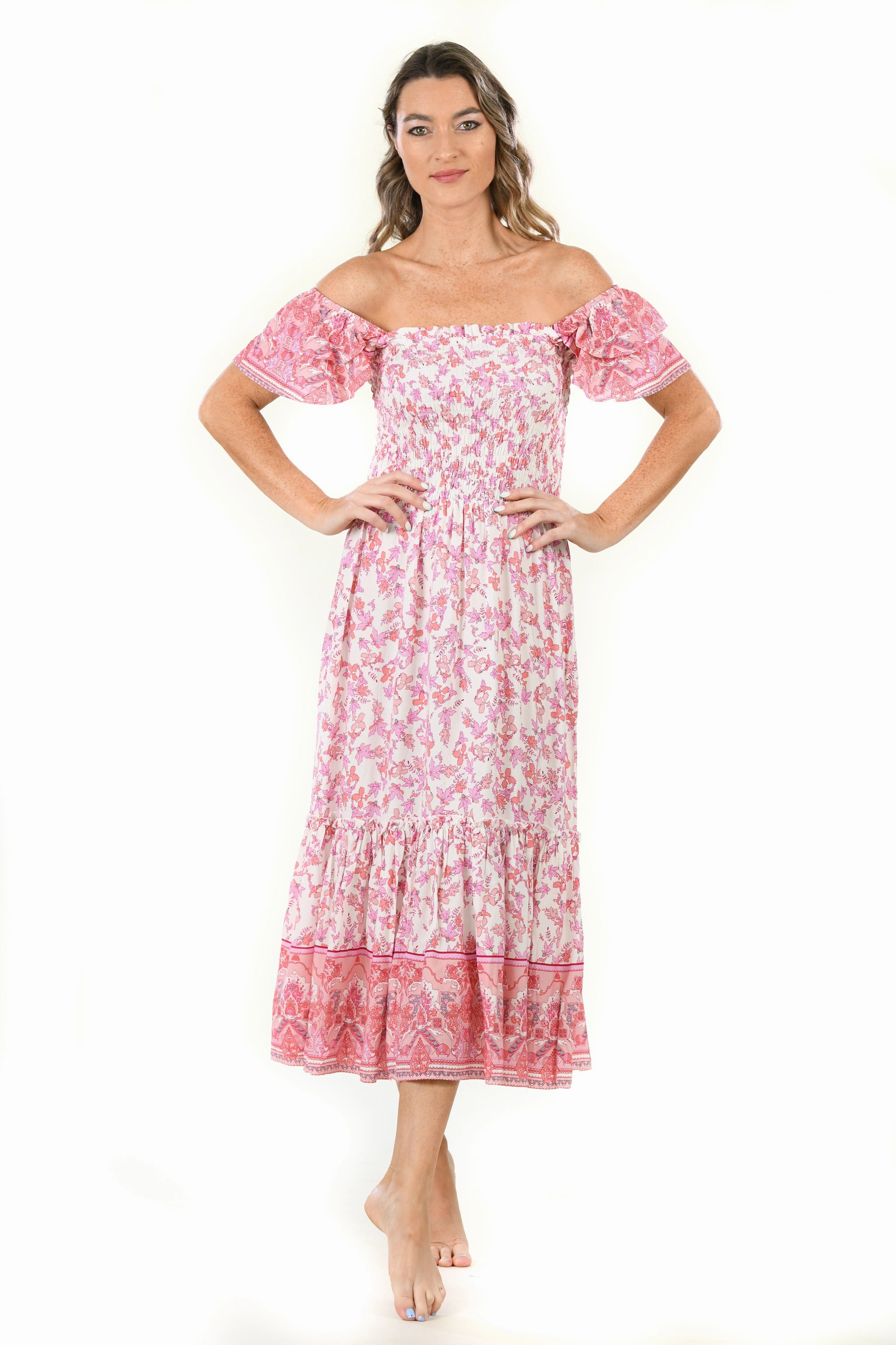 Flowy-Shape Matilda Dress / Rouge Floral