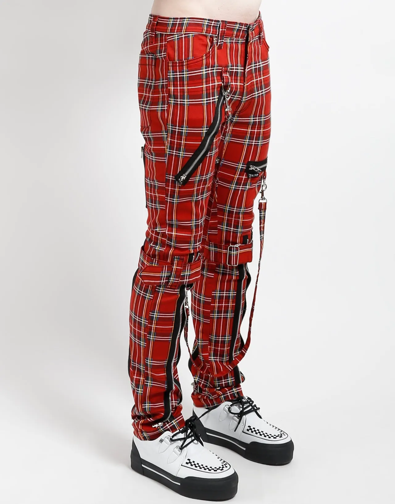 HighRiseWaistband BONDAGE PANT RED PLAID