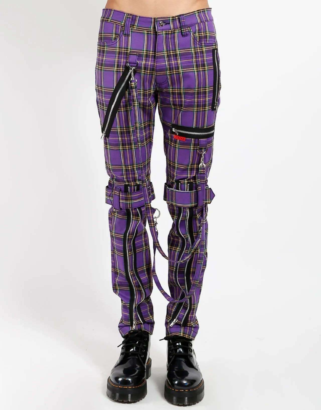 BONDAGE PANT VIOLET PLAID ErgonomicArticulatedDesign
