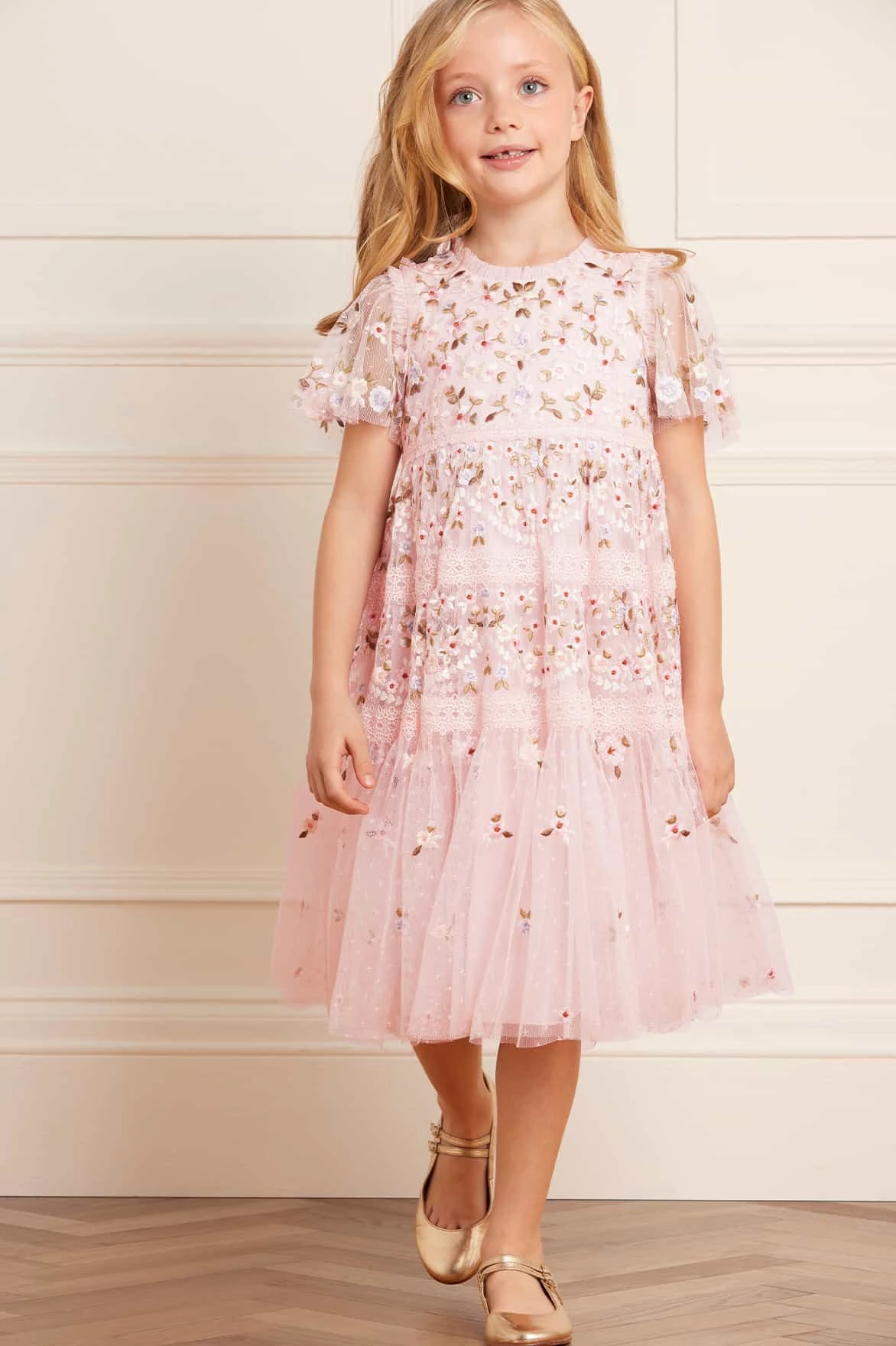 EcoCertified Hidden Zipper Garland Ribbon Kids Dress
