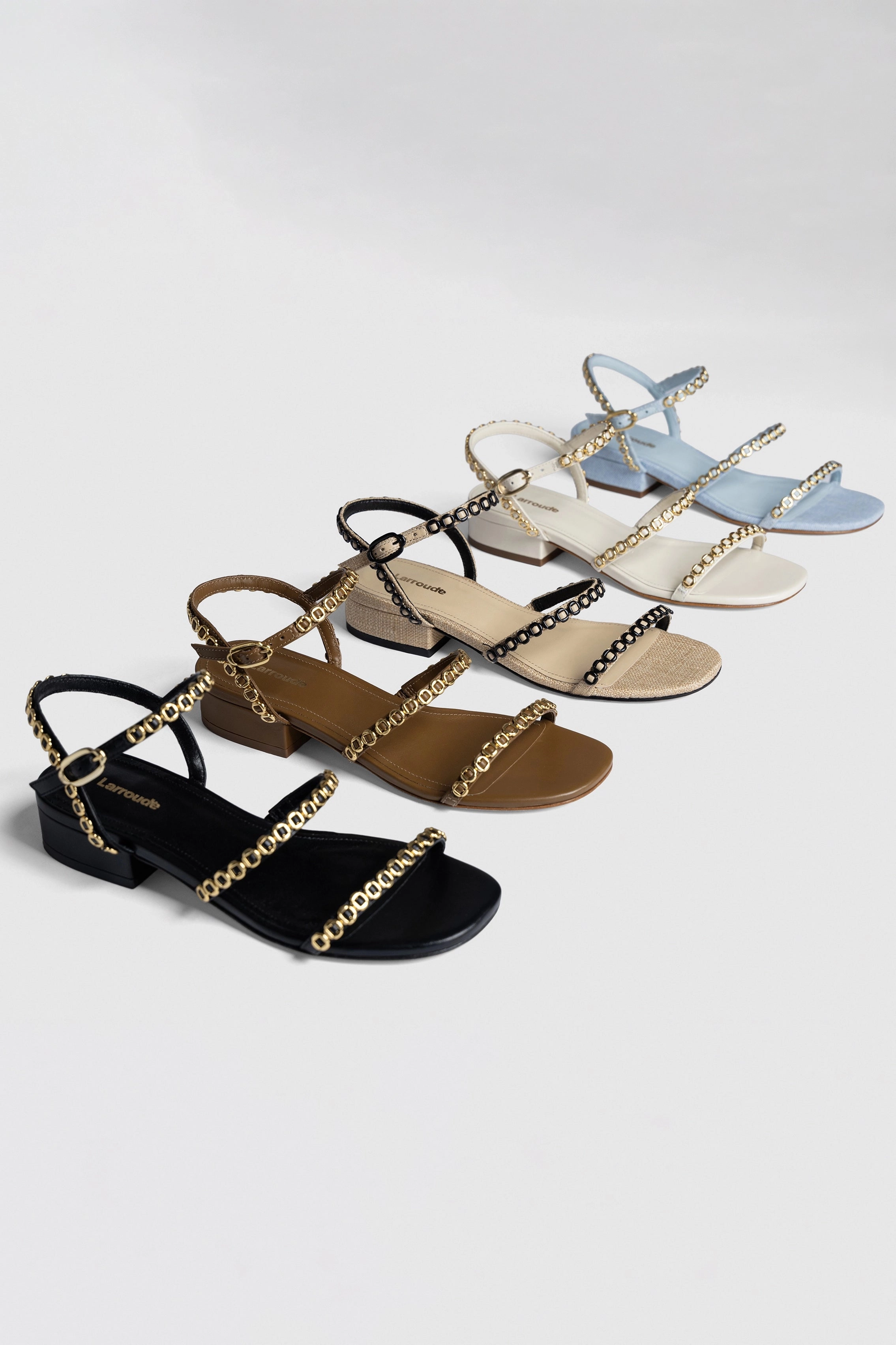 Milanina Flat Sandal In Black Leather Silk Feel