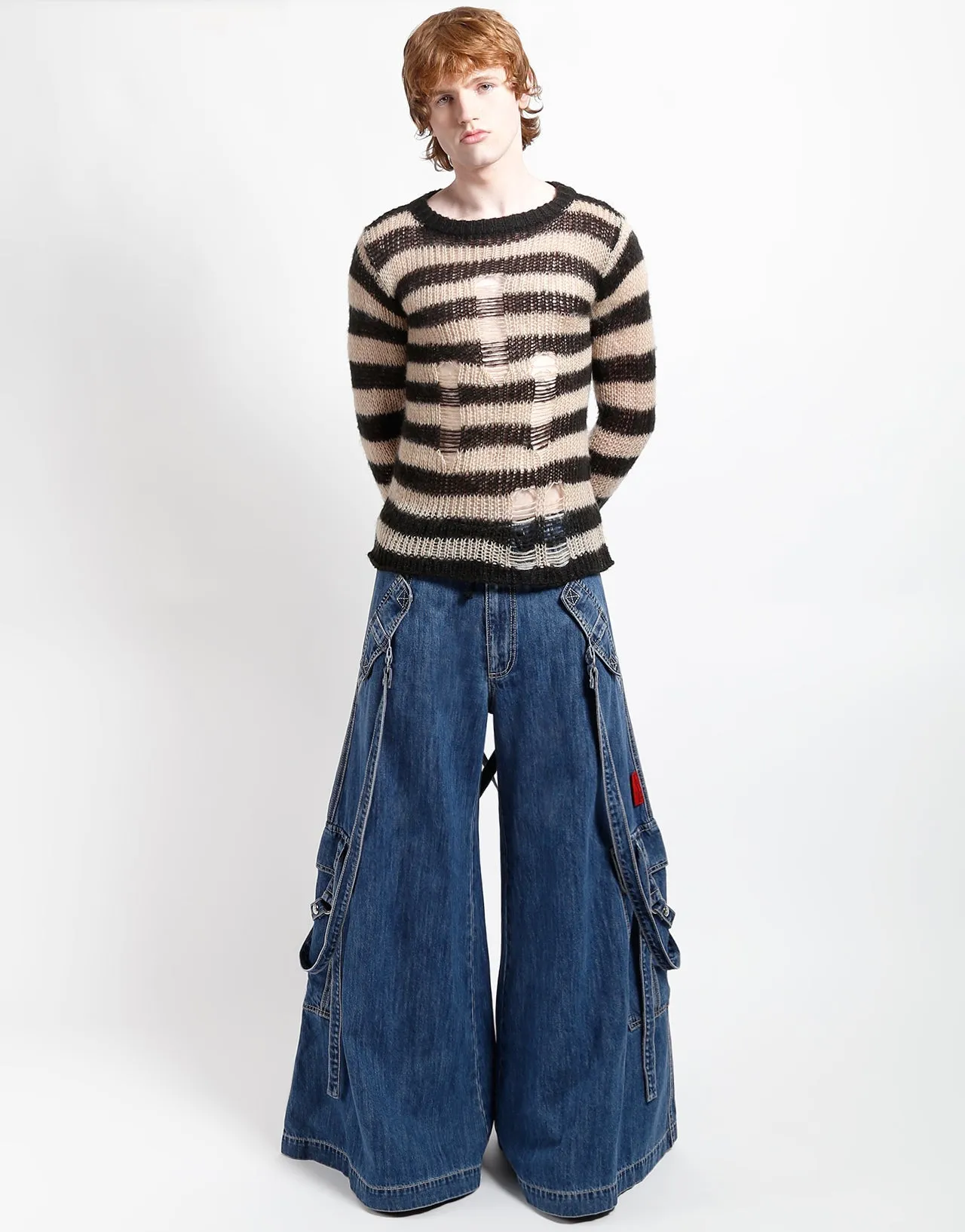 BOOSTER STRAP PANT INDIGO DENIM Comfy Wardrobe
