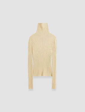 Merino Silk Rib High Neck Jumper Daily Ready Thermal Regulation Layer