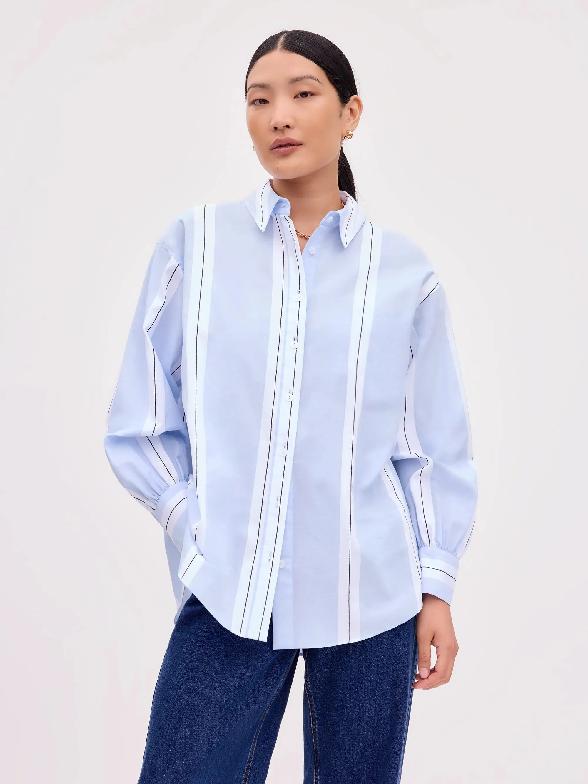 Blue Striped Cotton Shirt Yarn Dye Stripe