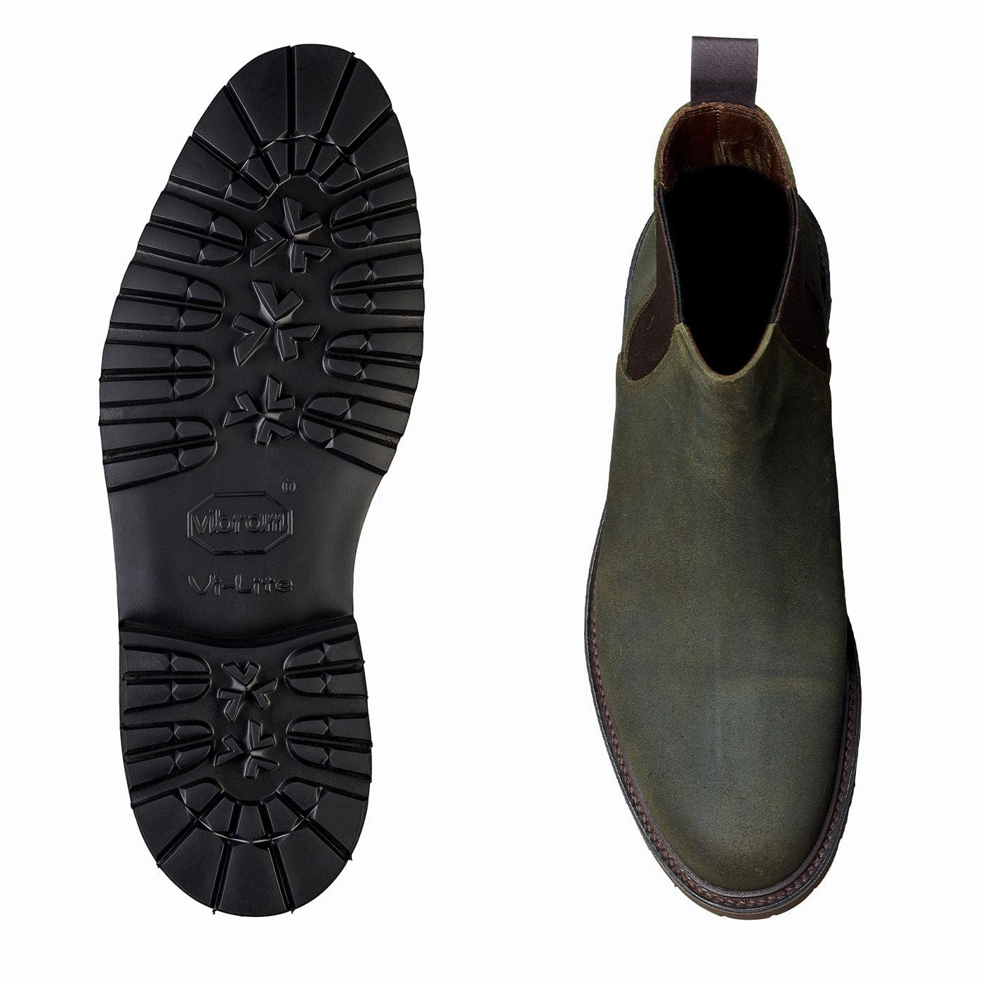 Margie 2 Green Rough-Out Suede Shine Silver