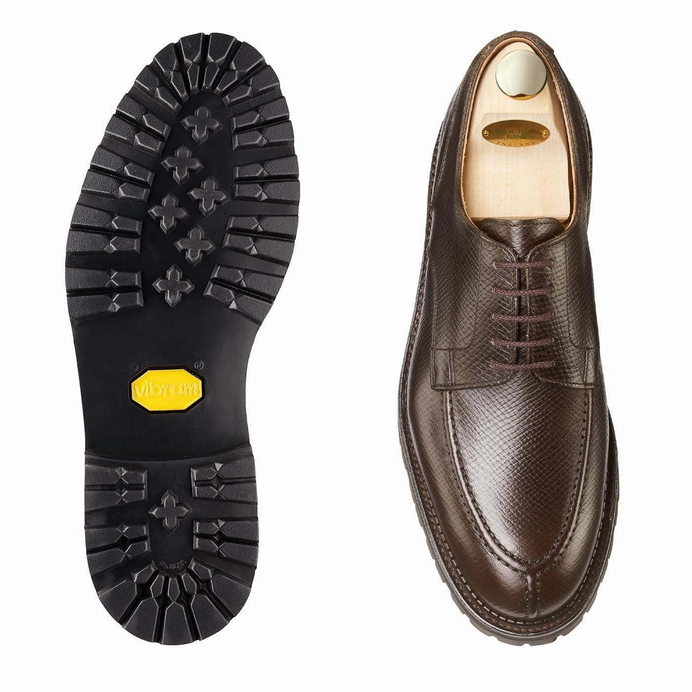 Denver Dark Brown Hatch Grain synthetic leather