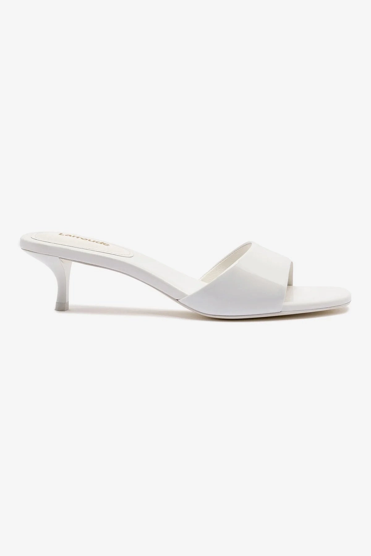 Greta Mule In White Patent Leather All Terrain Health Focused