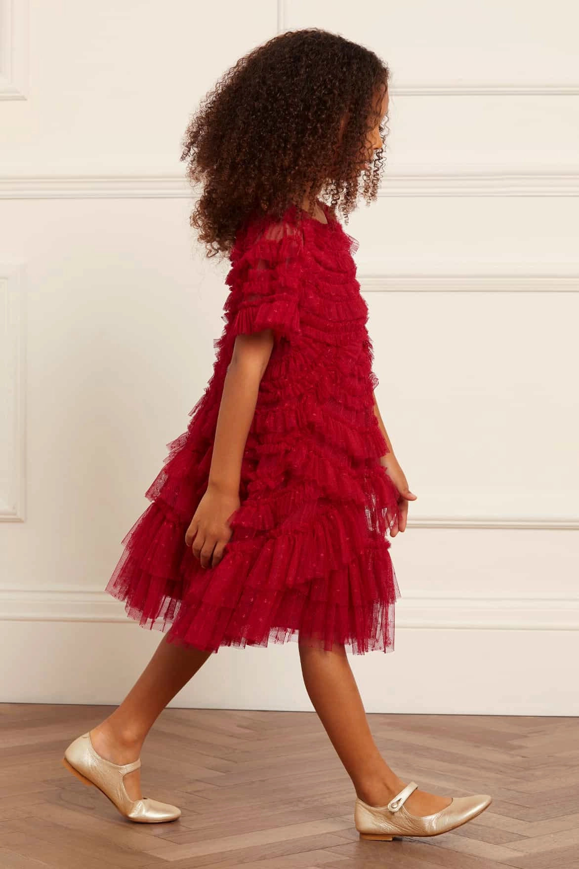 Marilla Ruffle Kids Dress OversizedFit WrinkleResistant Fabric