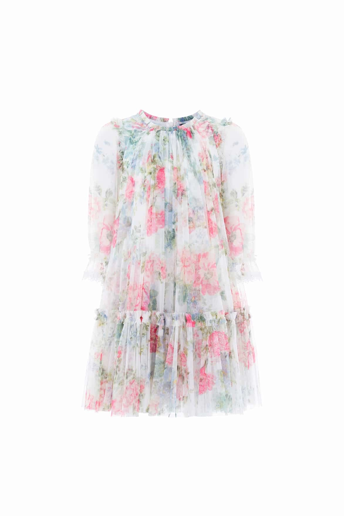 Easy Wear Floral Romance Long Sleeve Kids Dress