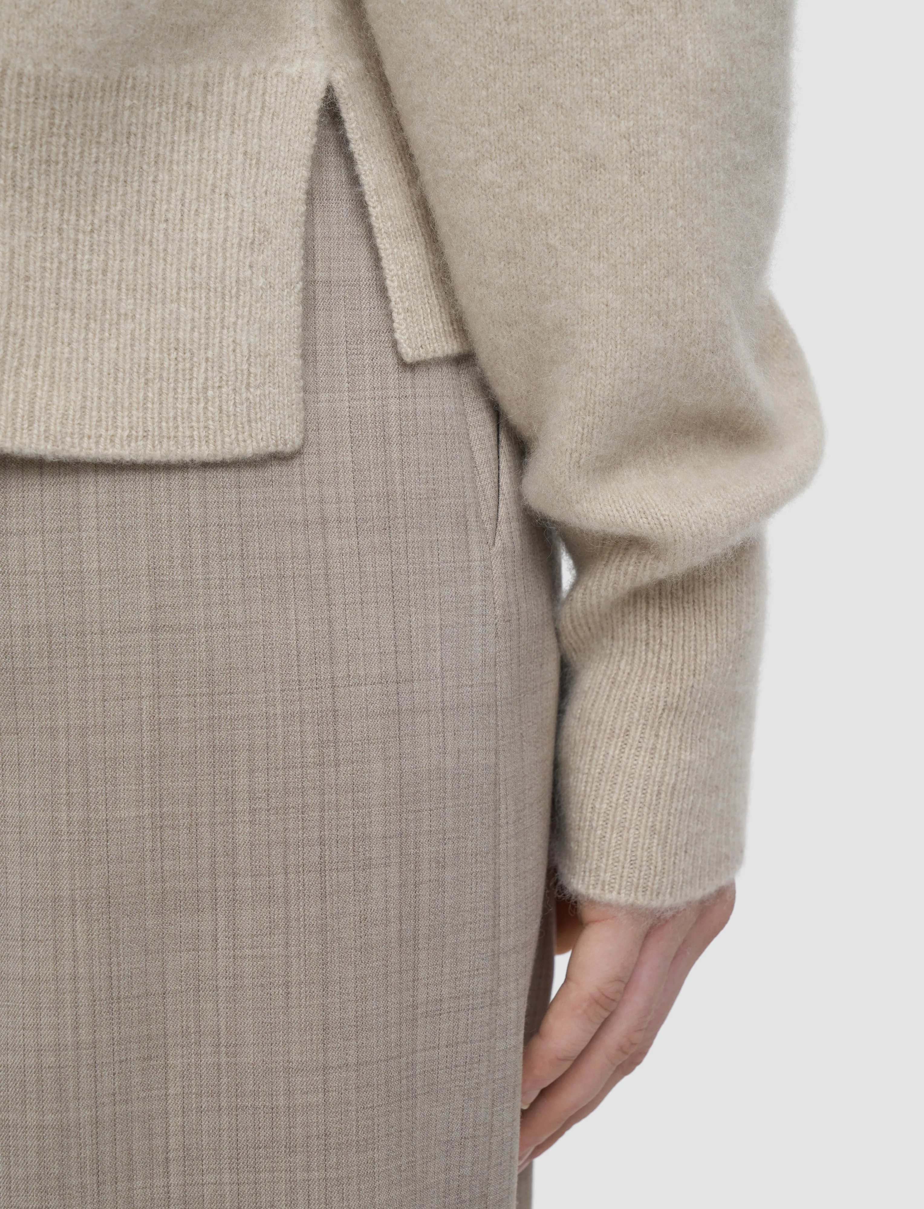 Brushed Cashmere Round Neck Jumper All Day Comfort Simple Aesthetic