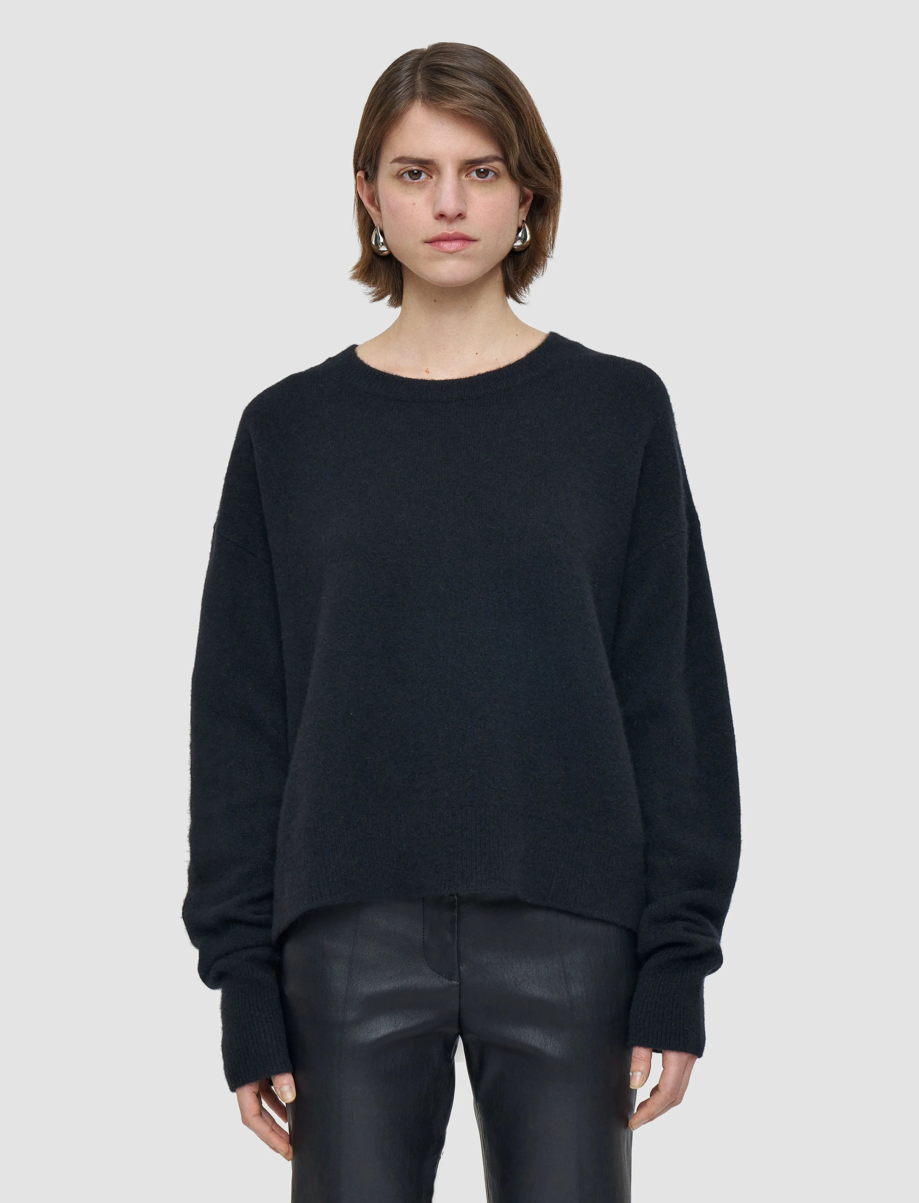 Brushed Cashmere Round Neck Jumper Street Layer EcoFriendly Textile