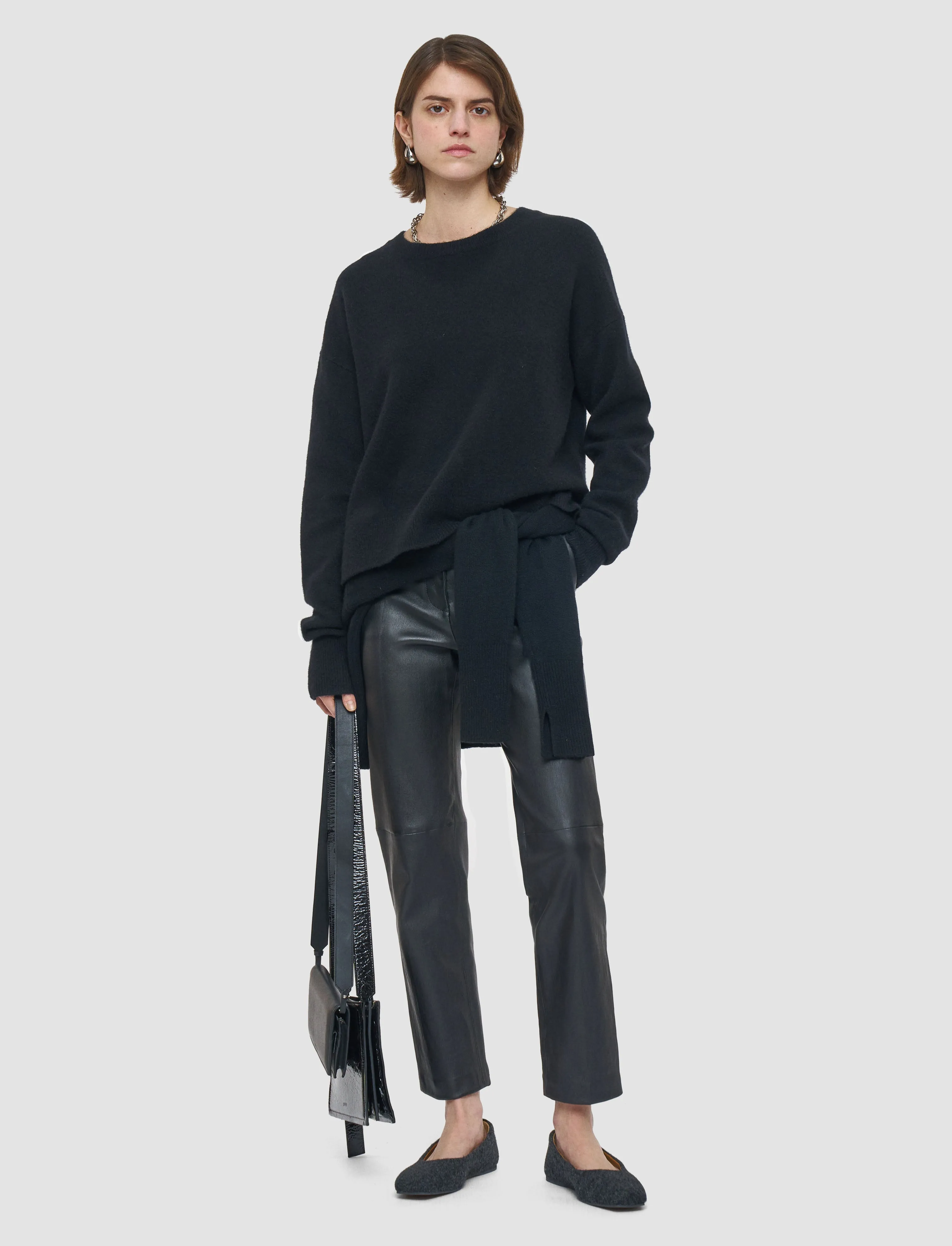 Brushed Cashmere Round Neck Jumper Flexible Edging