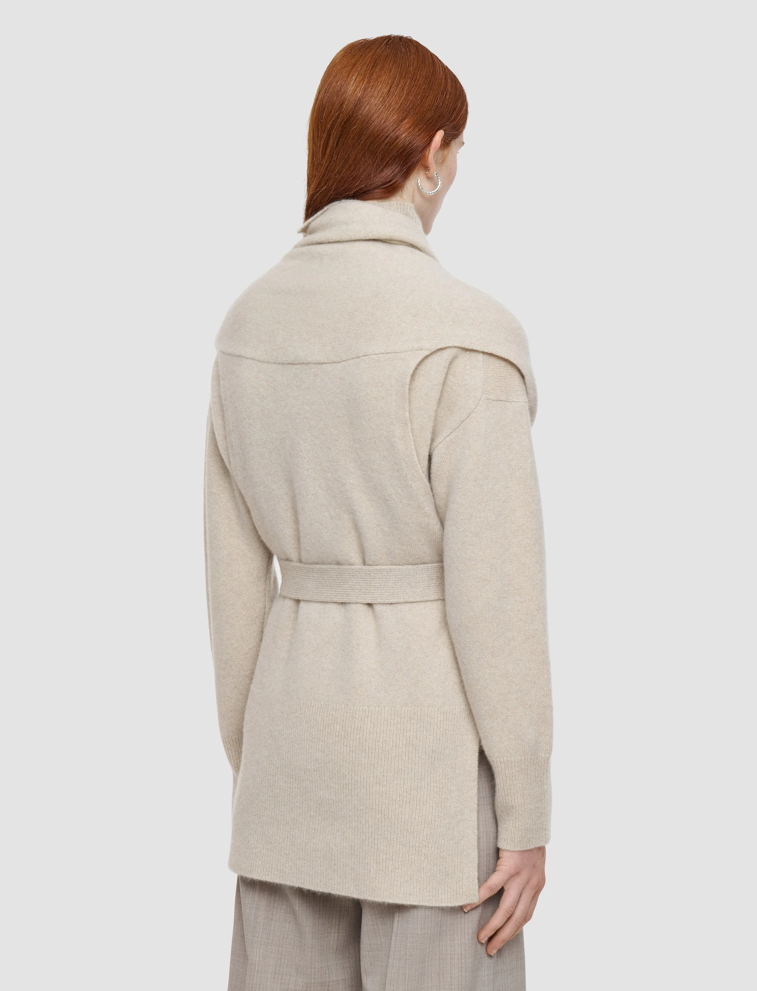 Brushed Cashmere Sleeveless Wrap HandLinked Seams Outdoor Trend