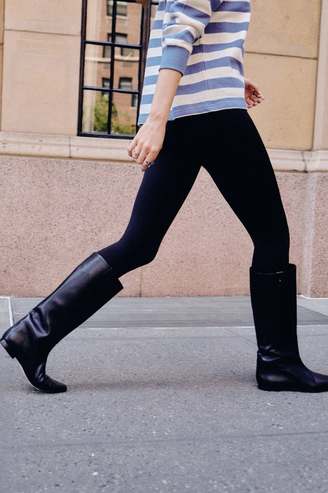 Dream Path Alexis Flat Boot In Black Leather