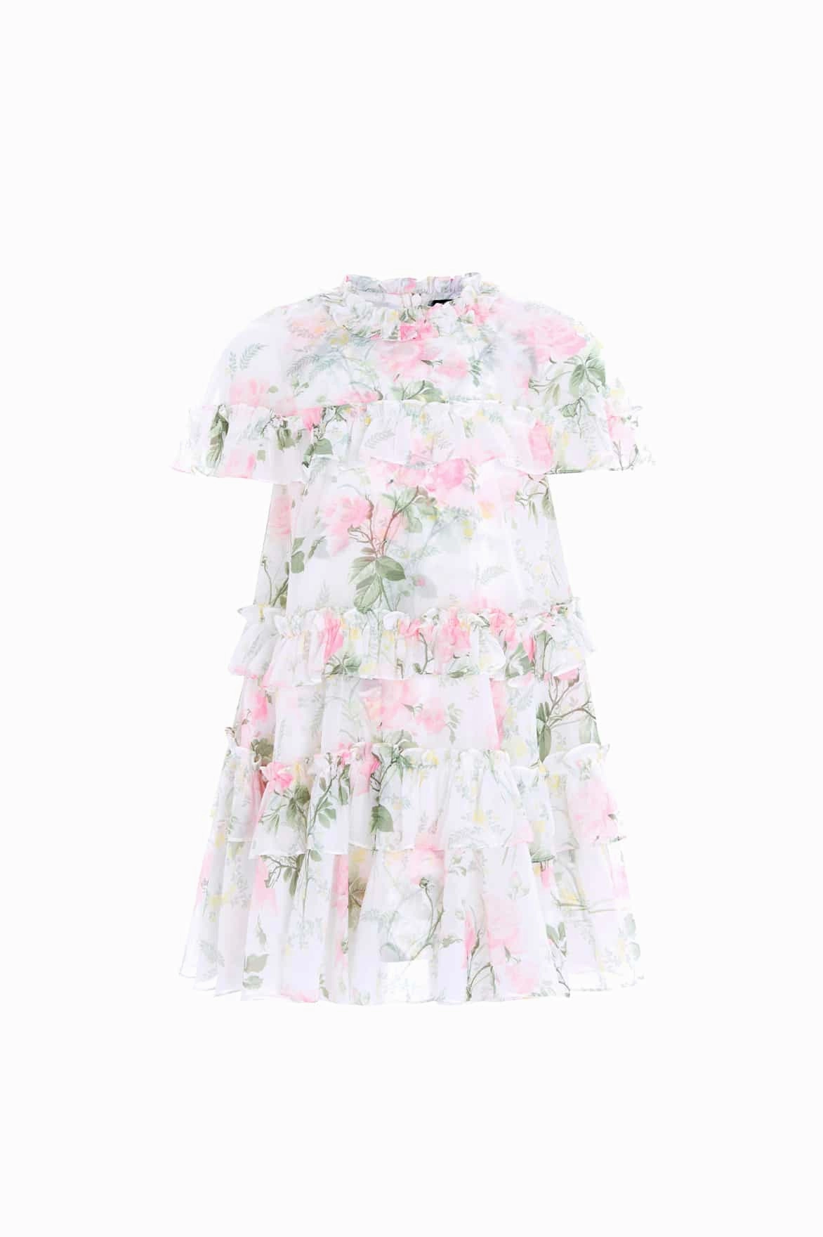 Rose Chiffon Tiered Cape Kids Dress ComfortStretch