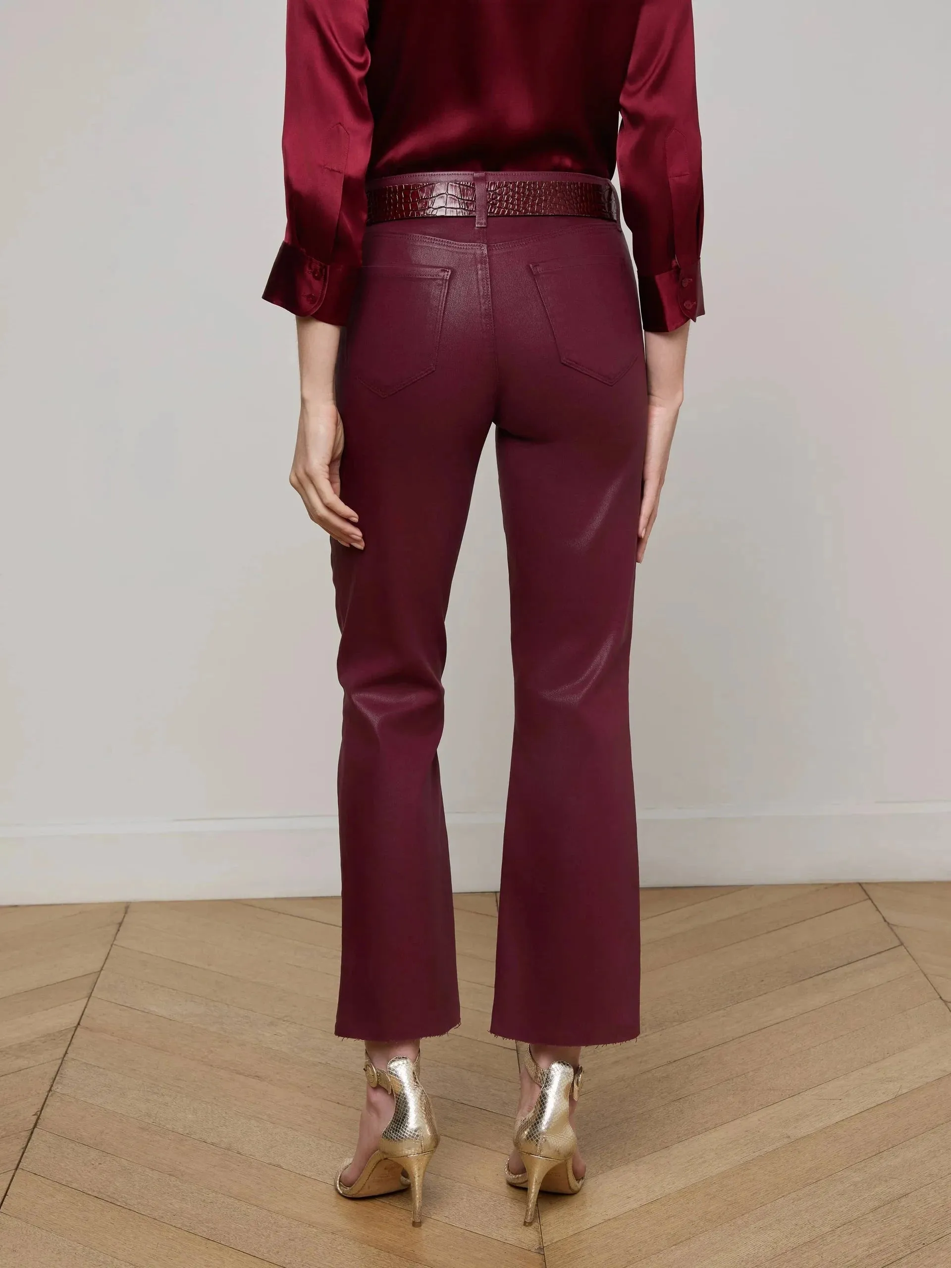 Kendra Coated Cropped Flare Dark Port All Style Fit