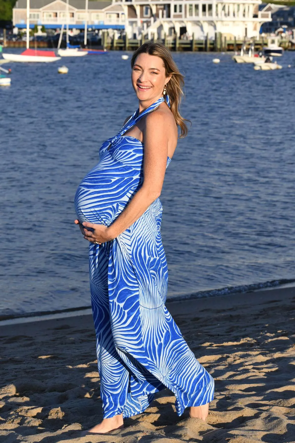 Byron Bay Dress / Electric Blue Fern Texture Blend