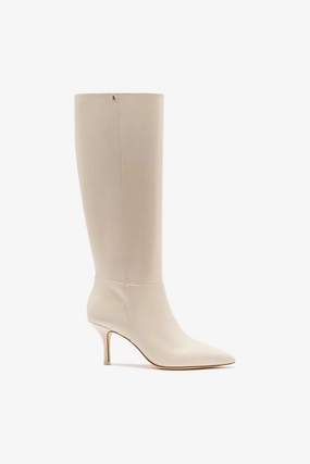 Kate Mid Boot In Ivory Leather Trend Glow Seamless Fit Work Commute
