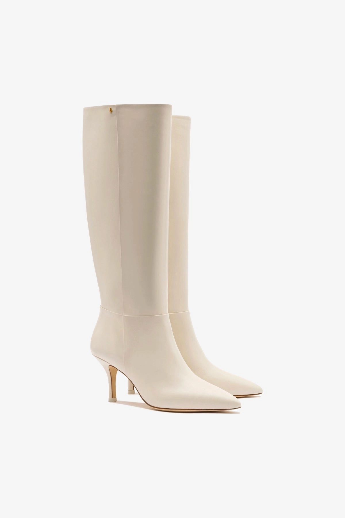 Autumn Tone Non Restrictive Fit Kate Mid Boot In Ivory Leather