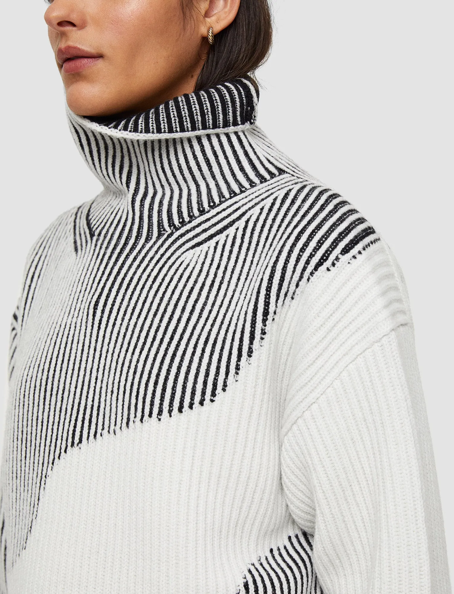 EcoFriendly Material Blend Winter Days Cardigan Stitch Animation High Neck Jumper