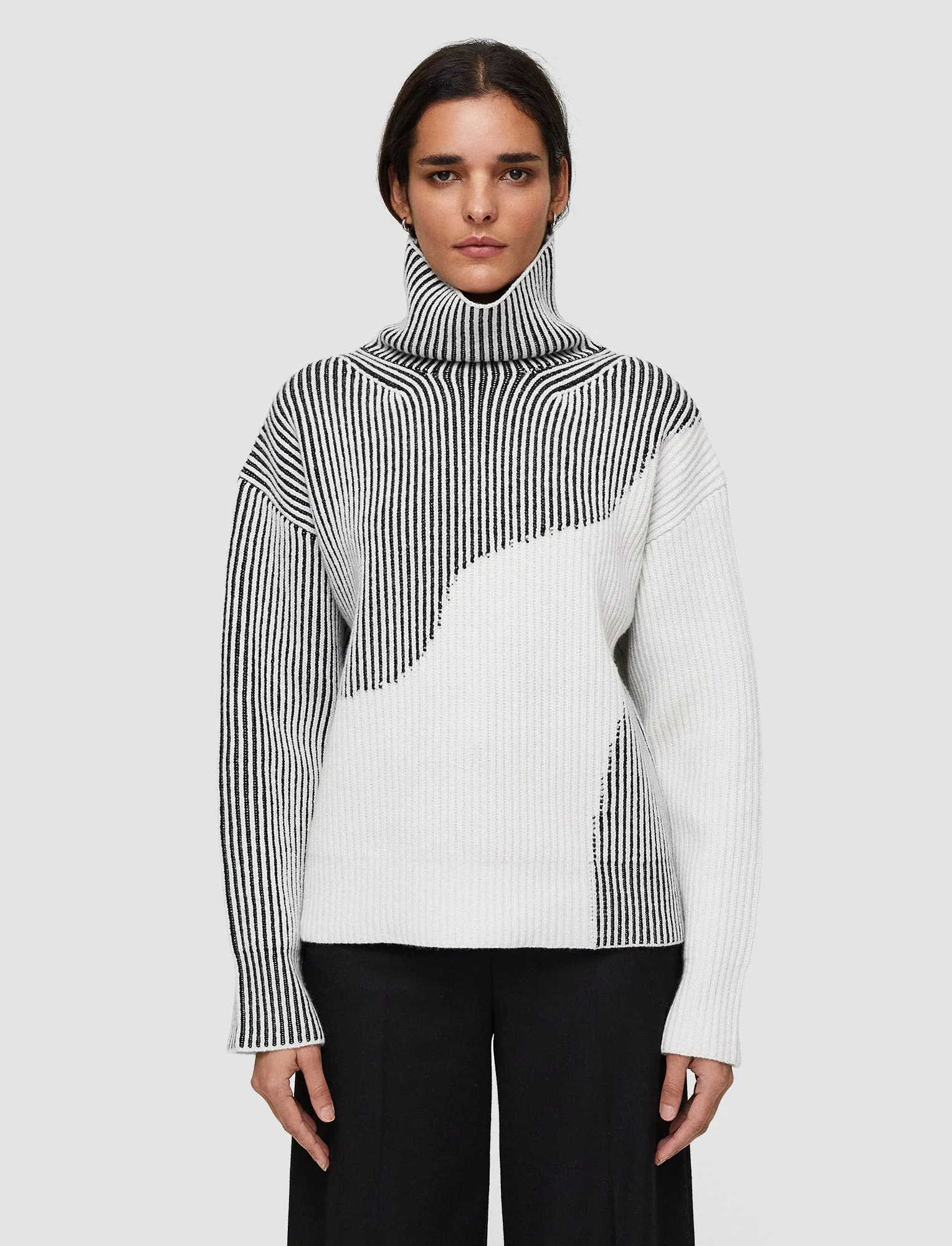 Cardigan Stitch Animation High Neck Jumper TemperatureRegulating Yarn Stretch Recovery Fabric