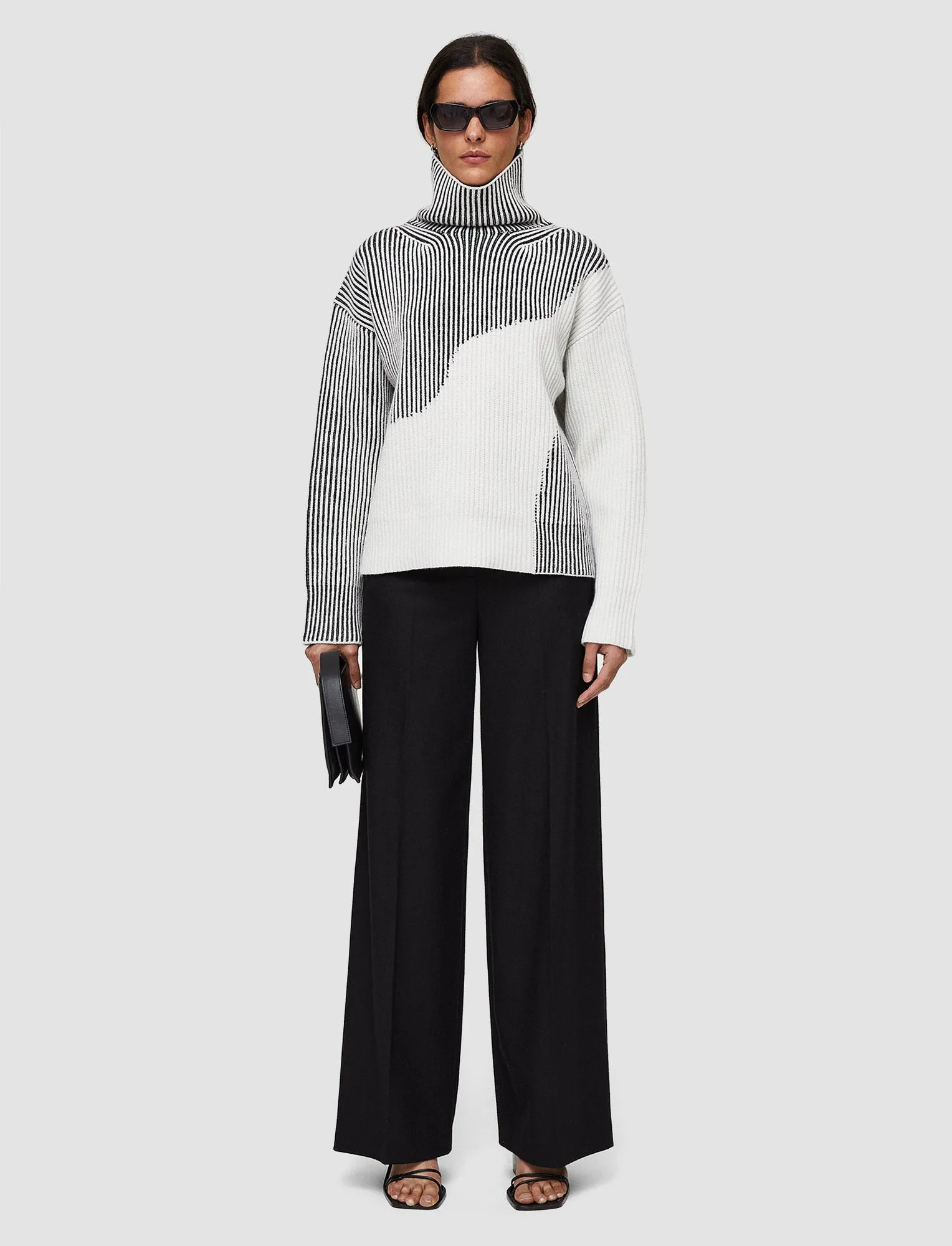 Cardigan Stitch Animation High Neck Jumper Comfortable Wear Anytime Fit