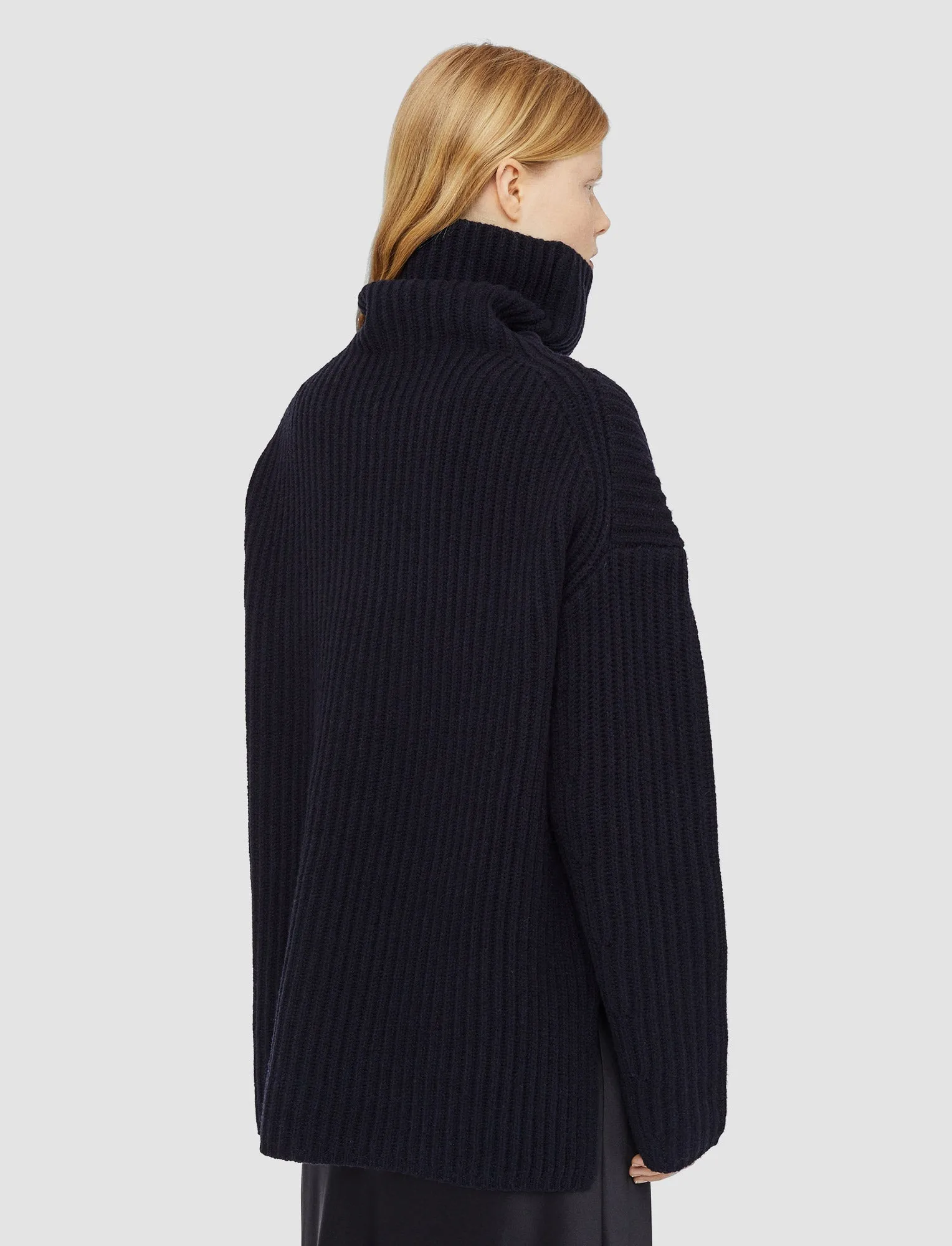 Versatile Layered Cardigan Stitch High Neck Jumper