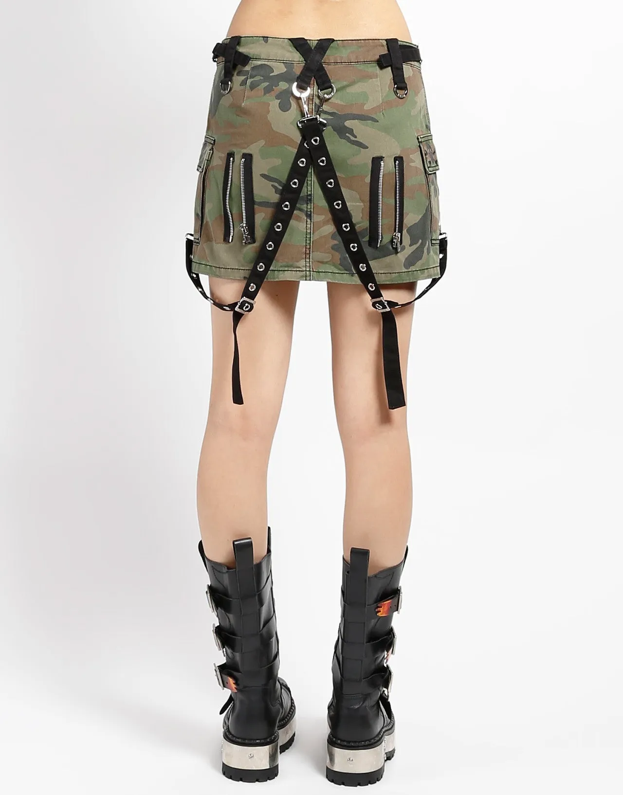 Body Fit Neutral Style CARGO POCKET SKIRT CAMO