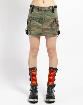CARGO POCKET SKIRT CAMO Reinforced Stitching