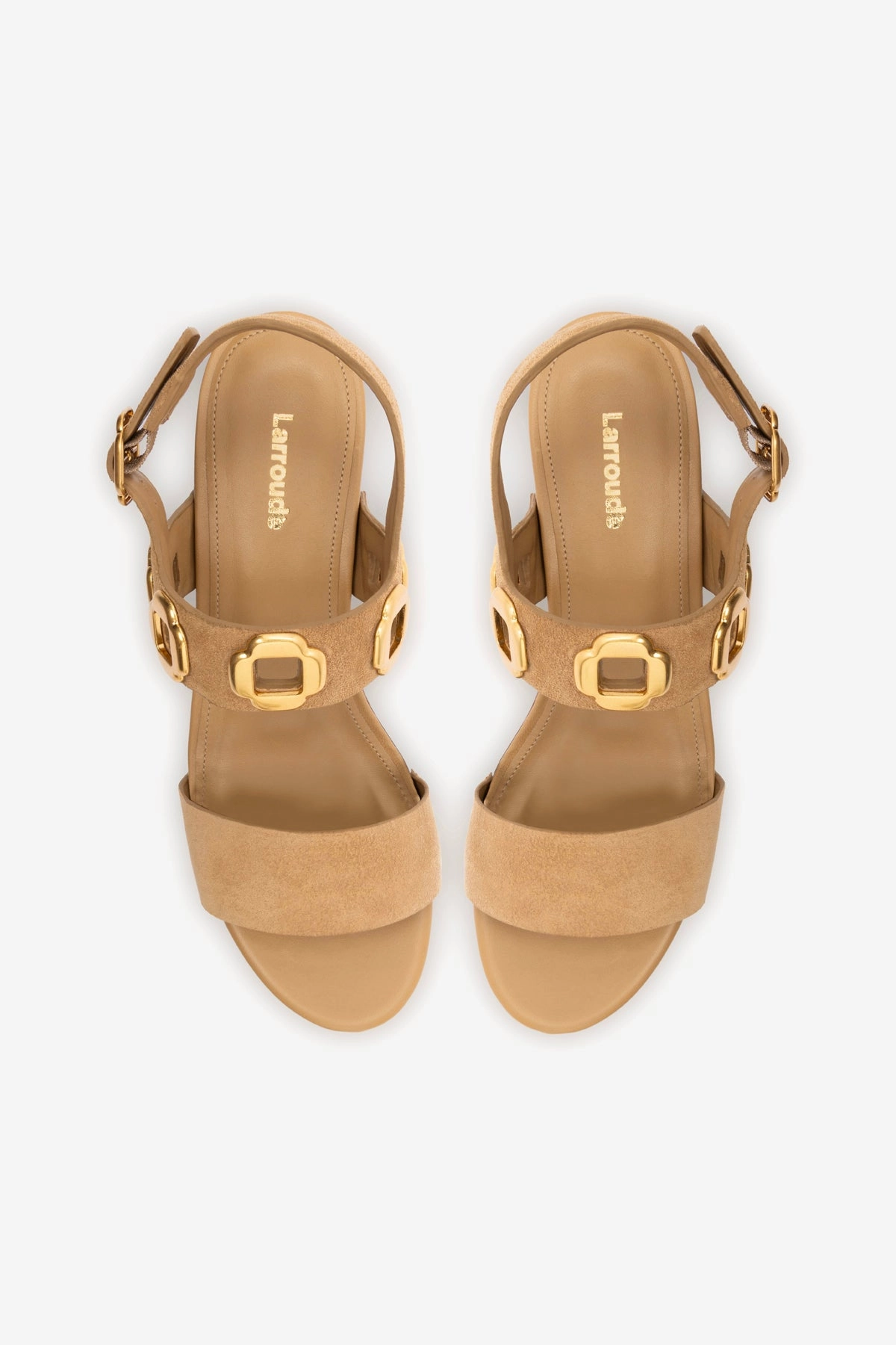 World Step Zero Drop Platform Miso Wooden Platform Sandal In Peanut Suede