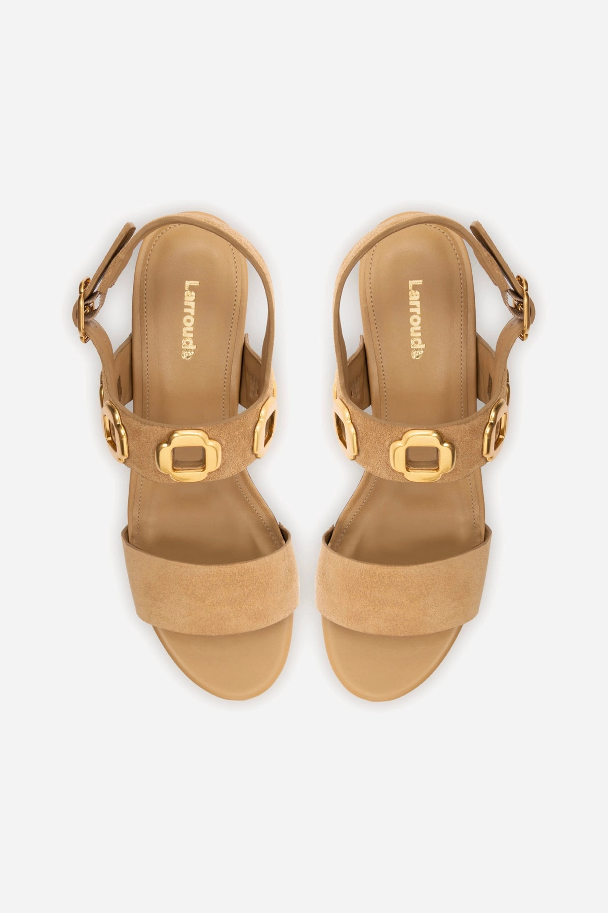 Miso Wooden Platform Sandal In Peanut Suede Comfortable Wear