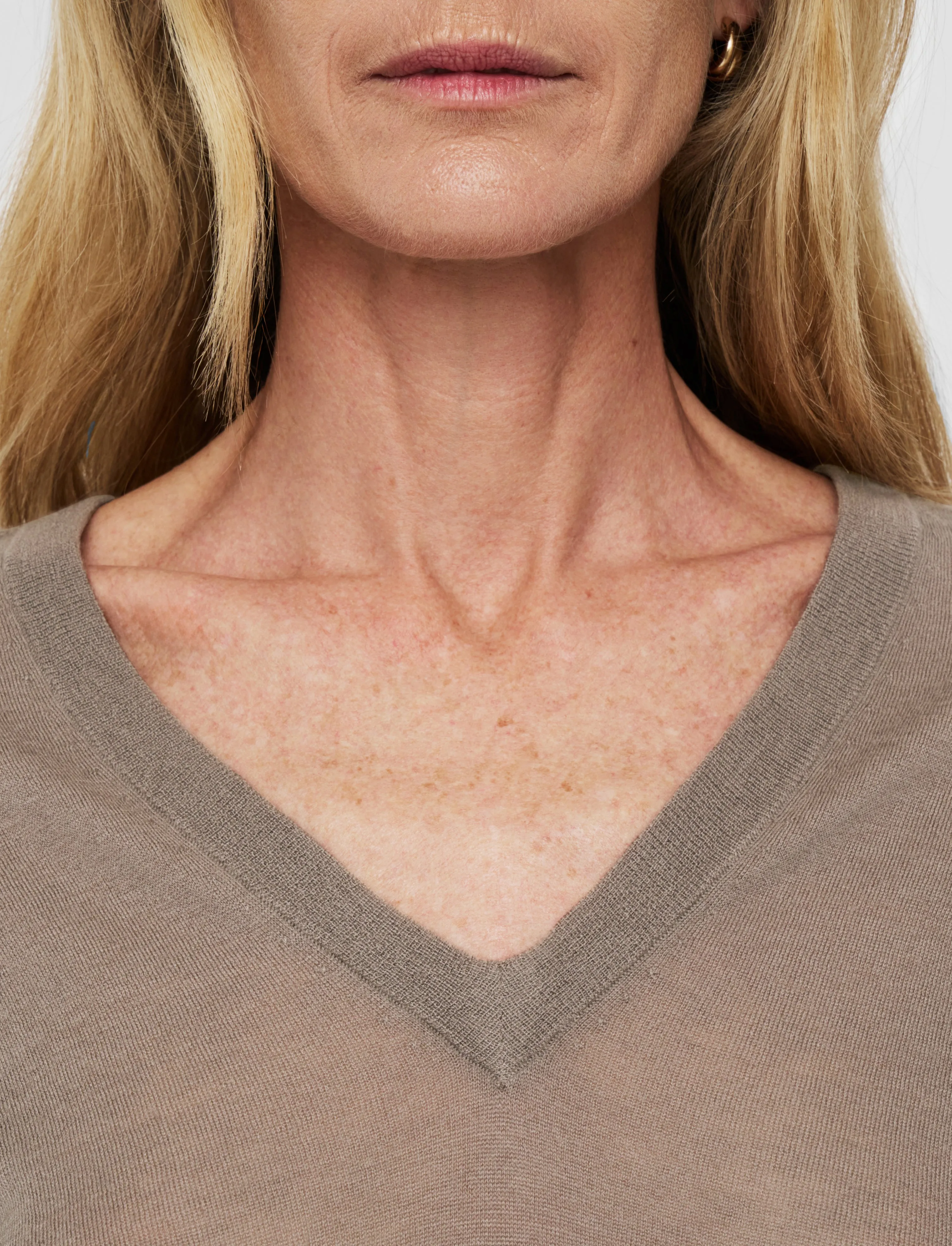 Ventilated Armhole Design Cashair V Neck Jumper